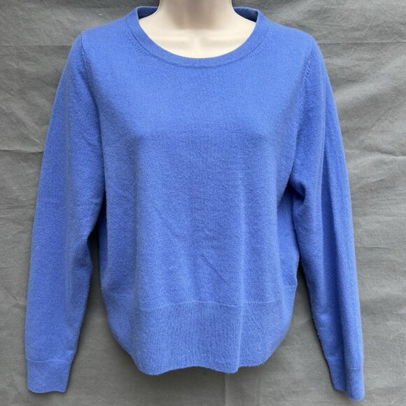 Pure Collection 100% Cashmere Pullover Jumper Sweater Blue Size 8/10 - Picture 1 of 6